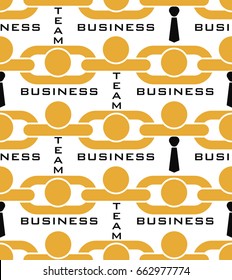 Teamwork business pattern background, partner in chain, vector