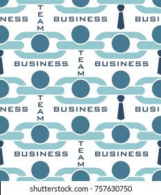 Teamwork business pattern background, partner in chain, vector