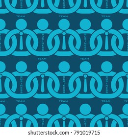Teamwork business pattern background, partner in chain, vector