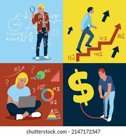 Teamwork with business people analysis cost graph.