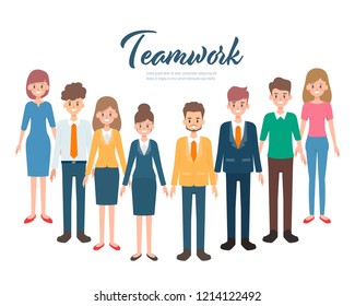Teamwork business people character concept.