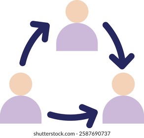 Teamwork Business People Icon Vector Flat Illustrator