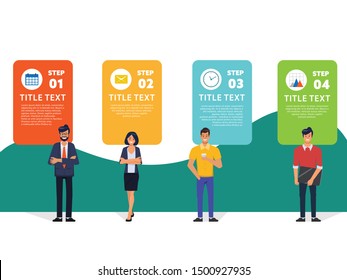 Teamwork business people of business process diagram strategy. Business organization infographic planing.