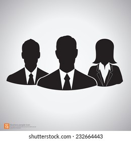 Teamwork Of  Business People Silhouettes Vector Icon 