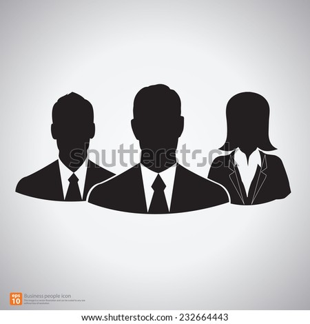 Teamwork of  business people silhouettes vector icon 