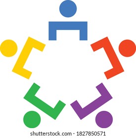 Teamwork business people together, vector