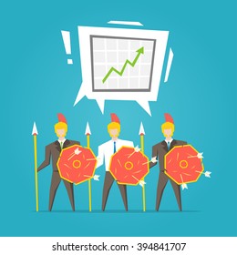 Teamwork (business team) vector illustration. Creative business concept.