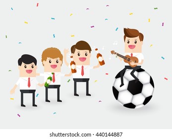 teamwork of businessman or coworker fan cheering sport, 