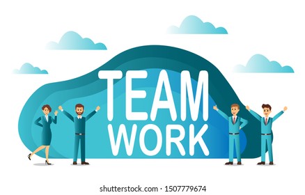 Teamwork Businessman Character Vector Illustration Stock Vector ...