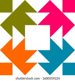 Teamwork businessman unity and cooperation concept created with simple geometric elements as a people crew. Vector icon or logo. Friendship dream team, united crew colorful design.