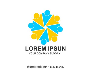 Teamwork businessman unity logo vector
