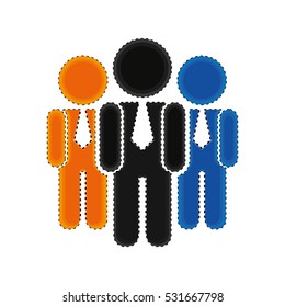 teamwork businessmen silhouette icon vector illustration design