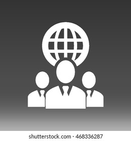 Teamwork Businessmen Vector Icon Illustration