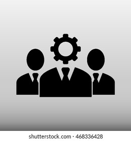 Teamwork Businessmen Vector Icon Illustration