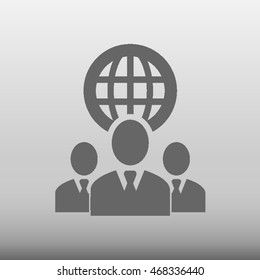 Teamwork Businessmen Vector Icon Illustration