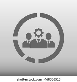 Teamwork Businessmen Vector Icon Illustration
