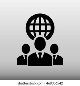 Teamwork Businessmen Vector Icon Illustration