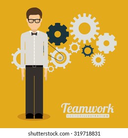 Teamwork and businesspeople concept design, vector illustration eps 10