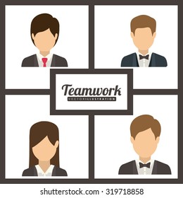 Teamwork and businesspeople concept design, vector illustration eps 10