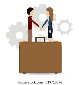 Teamwork and businesspeople concept design, vector illustration eps 10