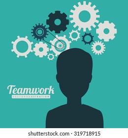 Teamwork and businesspeople concept design, vector illustration eps 10