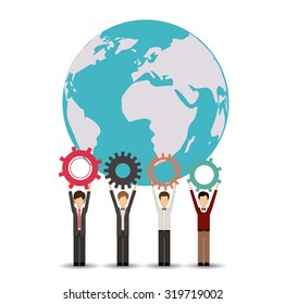 Teamwork and businesspeople concept design, vector illustration eps 10