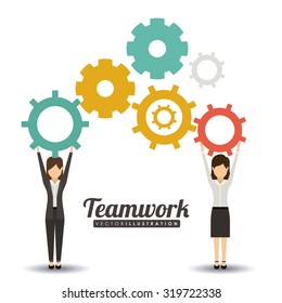 Teamwork and businesspeople concept design, vector illustration eps 10