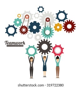 Teamwork and businesspeople concept design, vector illustration eps 10
