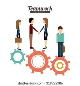 Teamwork and businesspeople concept design, vector illustration eps 10