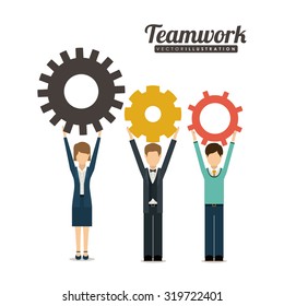 Teamwork and businesspeople concept design, vector illustration eps 10