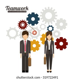 Teamwork and businesspeople concept design, vector illustration eps 10