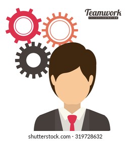 Teamwork and businesspeople concept design, vector illustration eps 10