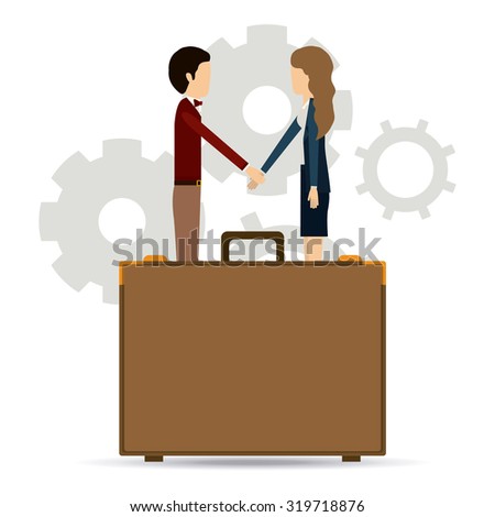 Teamwork and businesspeople concept design, vector illustration eps 10