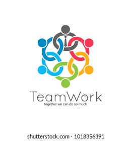 Teamwork chain logo. Business team union concept icon on white background.