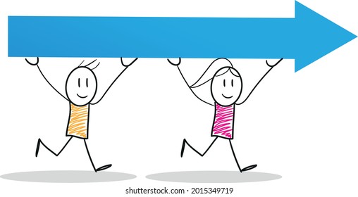 Teamwork, character flat vector illustration business concept 