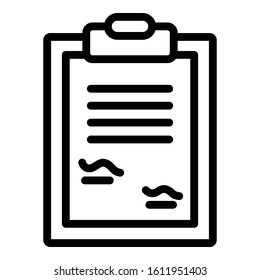 Teamwork clipboard icon. Outline teamwork clipboard vector icon for web design isolated on white background