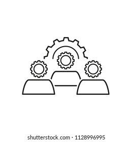 Teamwork cogwheels icons on the white background