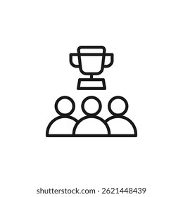 Teamwork and Collaboration in Business Celebrating Success with Trophy Icon Representing Achievement and Motivation in a Professional Setting