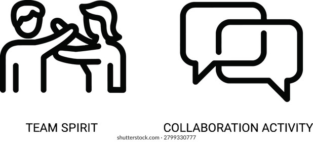 Teamwork and collaboration conversation icons with speech bubbles joint effort people icons teamwork collaboration discussion conversation partnership