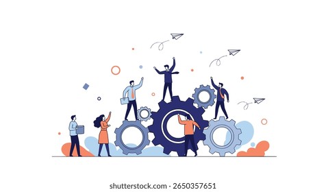 Trabalho em equipe e colaboração que impulsionam o sucesso dos negócios por meio de sistemas integrados e planejamento estratégico