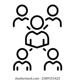 Teamwork Collaboration Icon, Business Strategy, Group Productivity, Leadership Management, Corporate Work Efficiency, Partnership Success