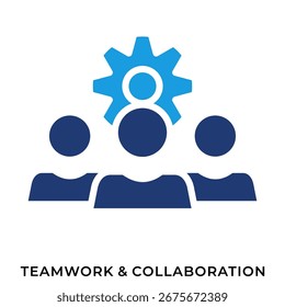Icono de trabajo en equipo y colaboración: Equipo empresarial, estrategia de grupo y símbolo de asociación