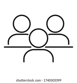 Teamwork collaboration icon. Outline teamwork collaboration vector icon for web design isolated on white background