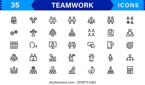 Teamwork and Collaboration Icon Pack. Clean, Scalable Icons for Teamwork, Cooperation, Group Projects, and Leadership