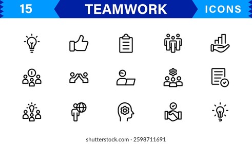 Teamwork and Collaboration Icon Pack. Clean, Scalable Icons for Teamwork, Cooperation, Group Projects, and Leadership