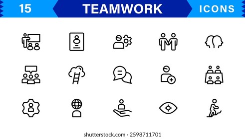 Teamwork and Collaboration Icon Pack. Clean, Scalable Icons for Teamwork, Cooperation, Group Projects, and Leadership