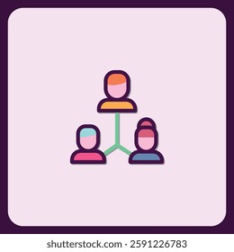 Teamwork Collaboration Network Icon Illustration
