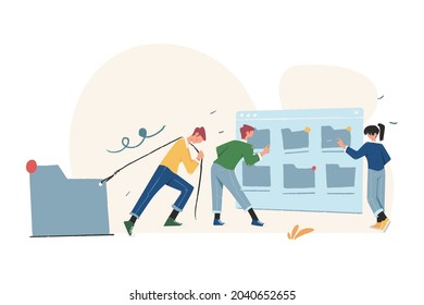 Teamwork collaboration organizing content folder on website