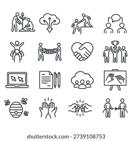 Teamwork and collaboration set business success partnership