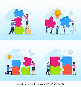 Colaboración en equipo ganadora de Vector Illustration. Plantilla vectorial plana